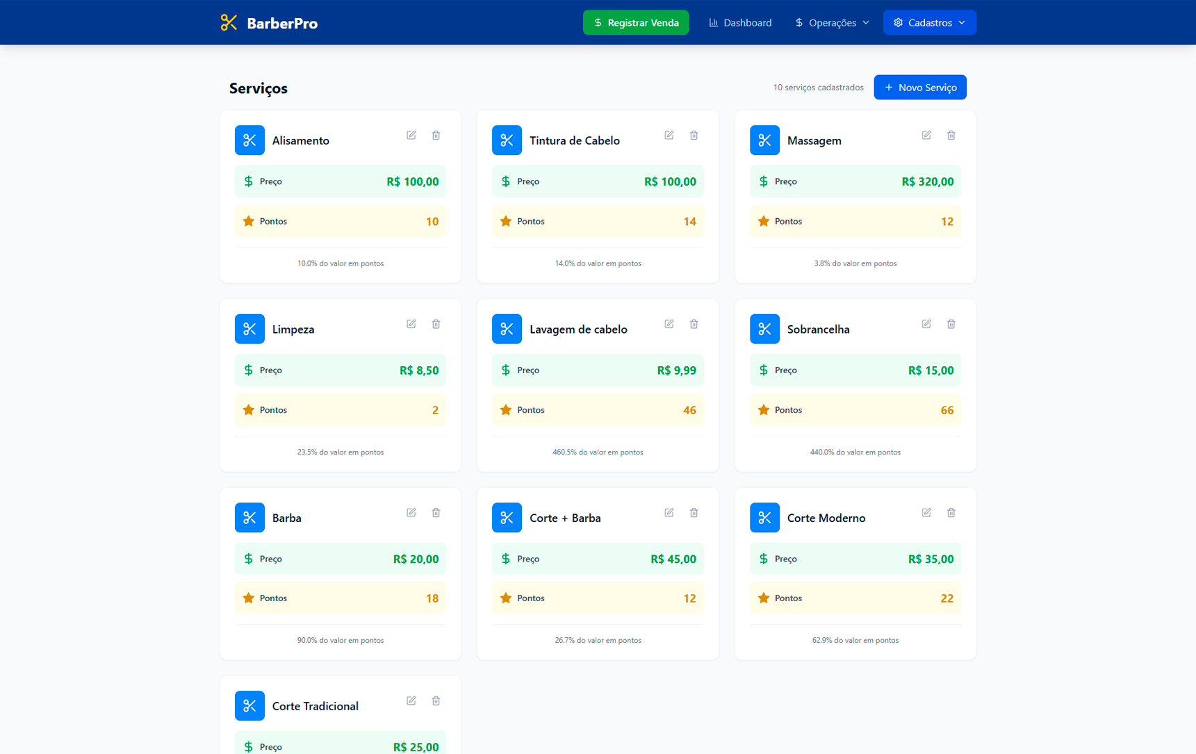 Serviços e Produtos